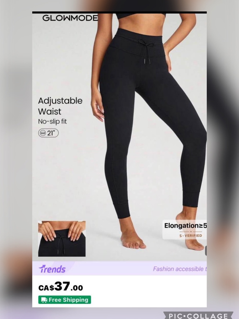 NWOT Glowmode FeatherFit Buttery-Soft Leggings — Black